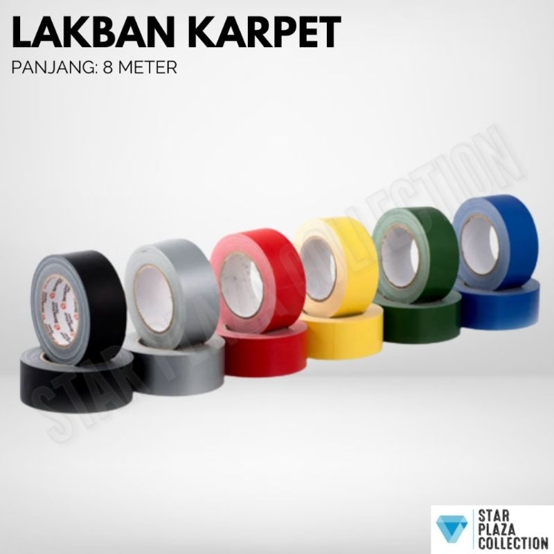 Lakban Karpet / Plakban Kain Jumbo / Lakban Kain Warna / Cloth Tape / Solasi Isolasi Karpet