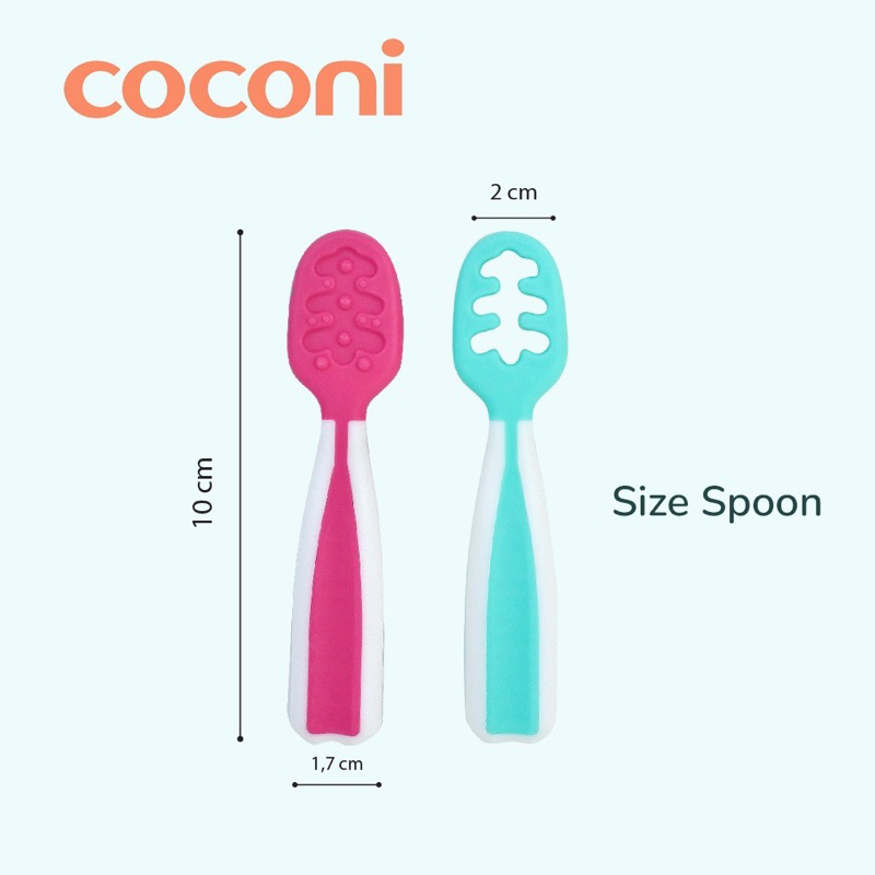 Coconi My First Pre Spoon 2pcs Sendok Makan Bayi 2pc 4m+ Sendok Belajar Bayi Sendok MPASI