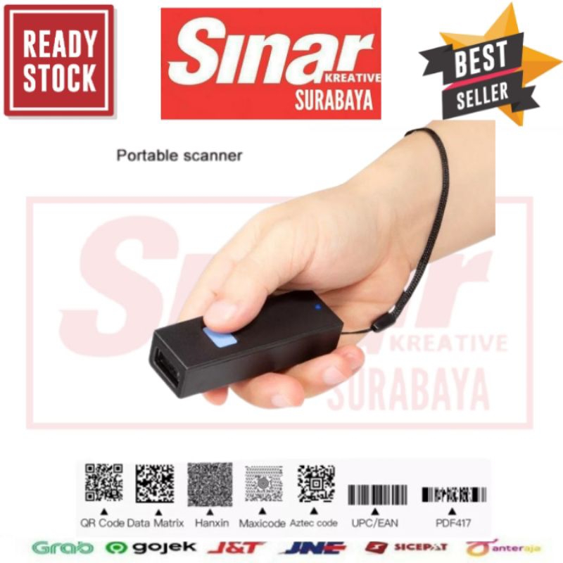 BARCODE SCANNER BLUETOOTH 2D MINI PORTABLE SCANNER EP6280 - WIRELESS DONGLE USB