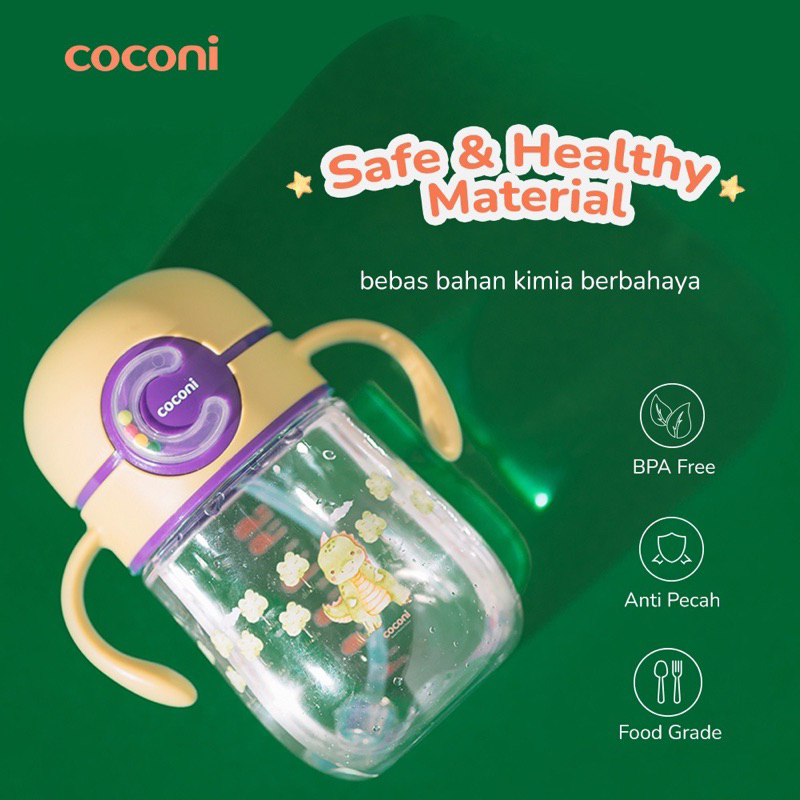 Coconi Tritan Bottle 270ml Botol Minum Bayi anak dengan Pemberat 360 Baby drinking Sippy Cup