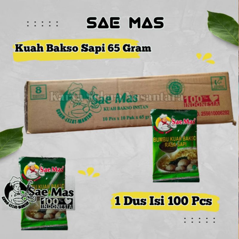 

Sae Mas Bumbu Kuah Bakso Rasa Sapi 65 Gram