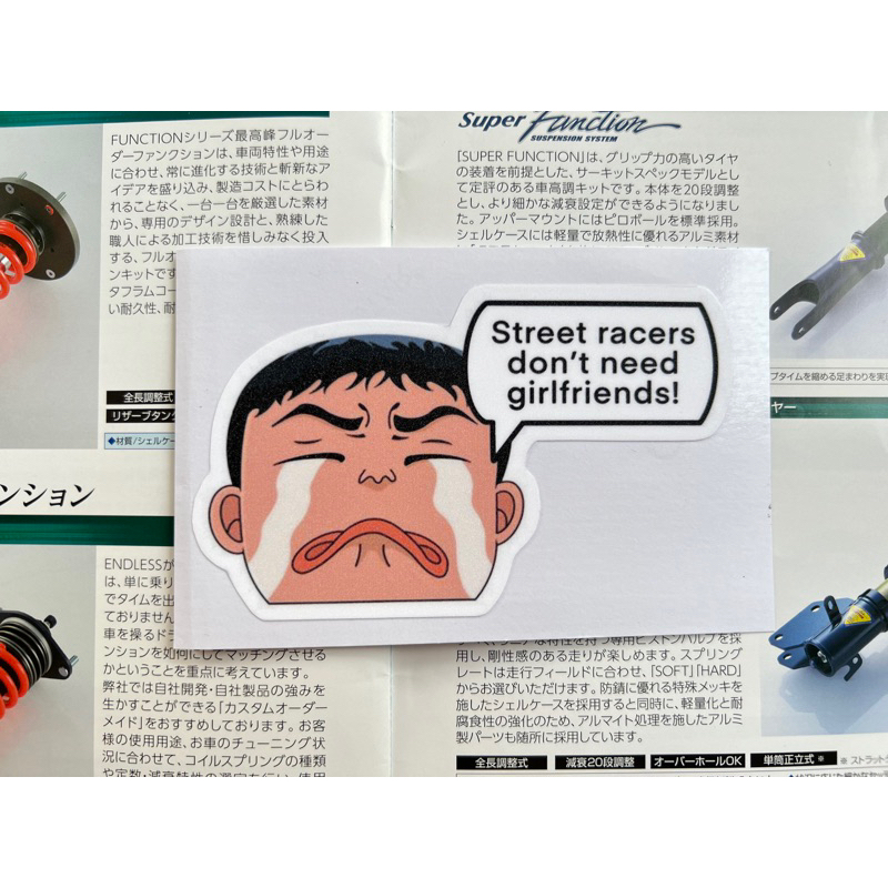 sticker JDM anime Sad mobil motor