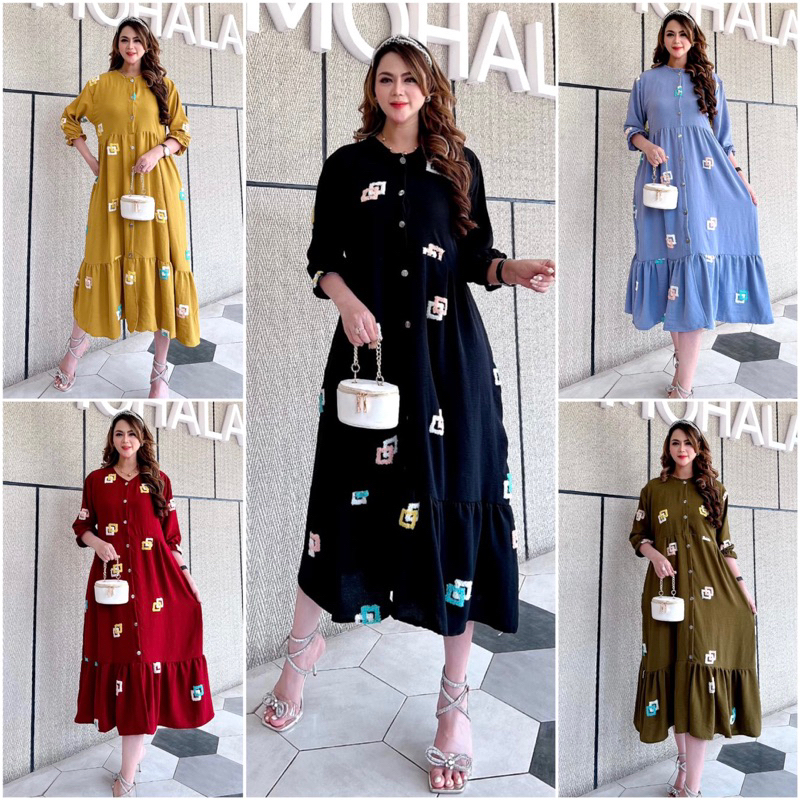 DASTER ANDIN ARAB AYUMI || BAHAN KRINGKEL PREMIUM || MODEL KANCING DEPAN BUSUI &amp; BUMIL LD 110