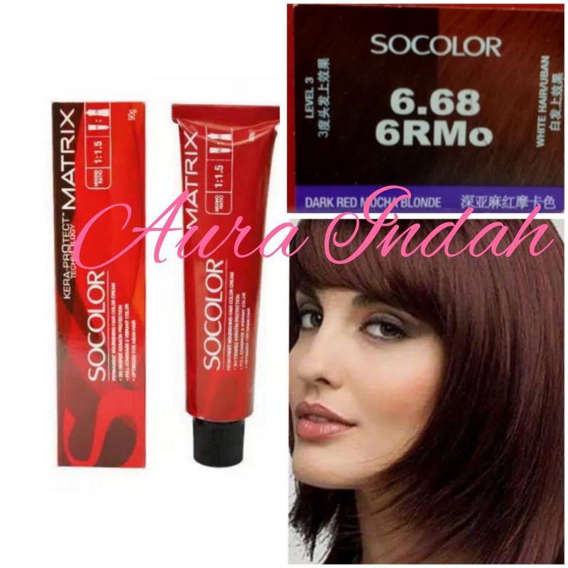 MATRIX SOCOLOR NO. 6.68 / 6RMo DARK RED MOCHA BLONDE 90ML