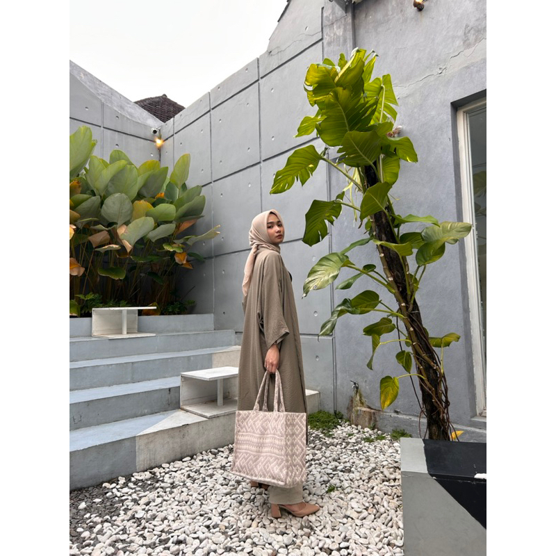 NOORKY “Celeste” Crinkle Long Outer / Batwing lengan kelalawar crincle crinkel krinkel krinkle kimono