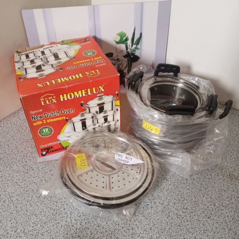 Panci Set Steamer Home Lux Serbaguna 12 Pcs