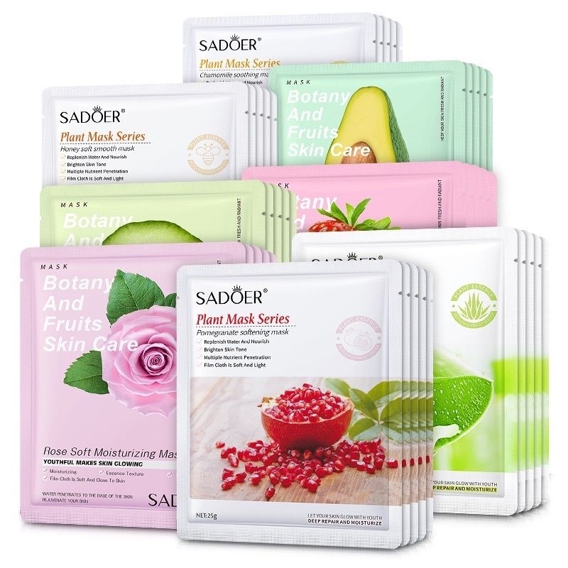Paket Usaha Sheet Mask Sadoer Random ( Dapat 15 Pcs ) + Free 3 Pcs Masker Komedo Atau Masker Bibir T