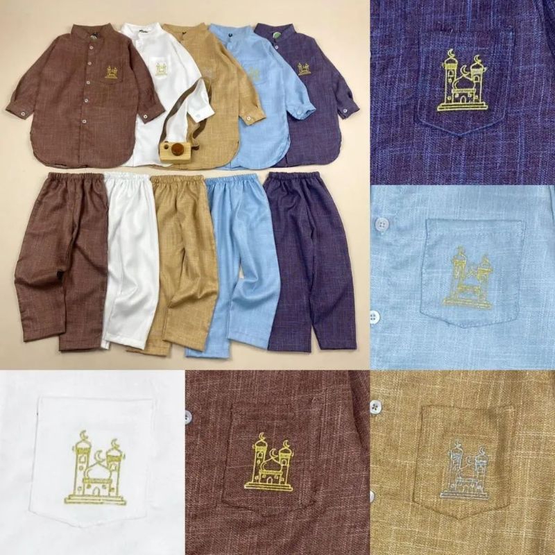 SET KOKO KURTA LINEN PINEAPPLE