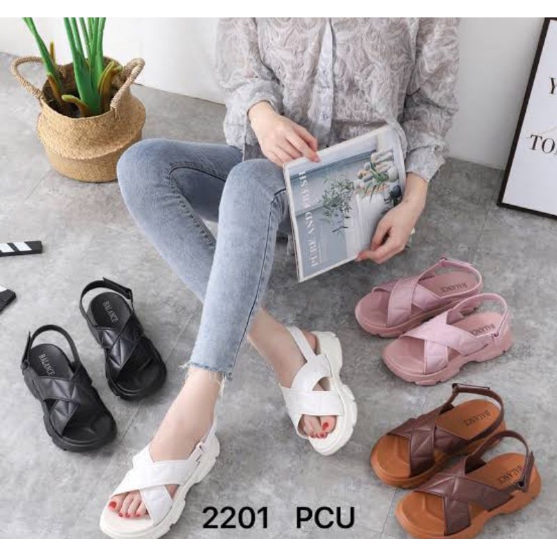 SALE 36-42 Sandal Gunung Wanita Korean Import Bahan Rubber SEPATU SANDAL WEDGES KARET JELLY WANITA I