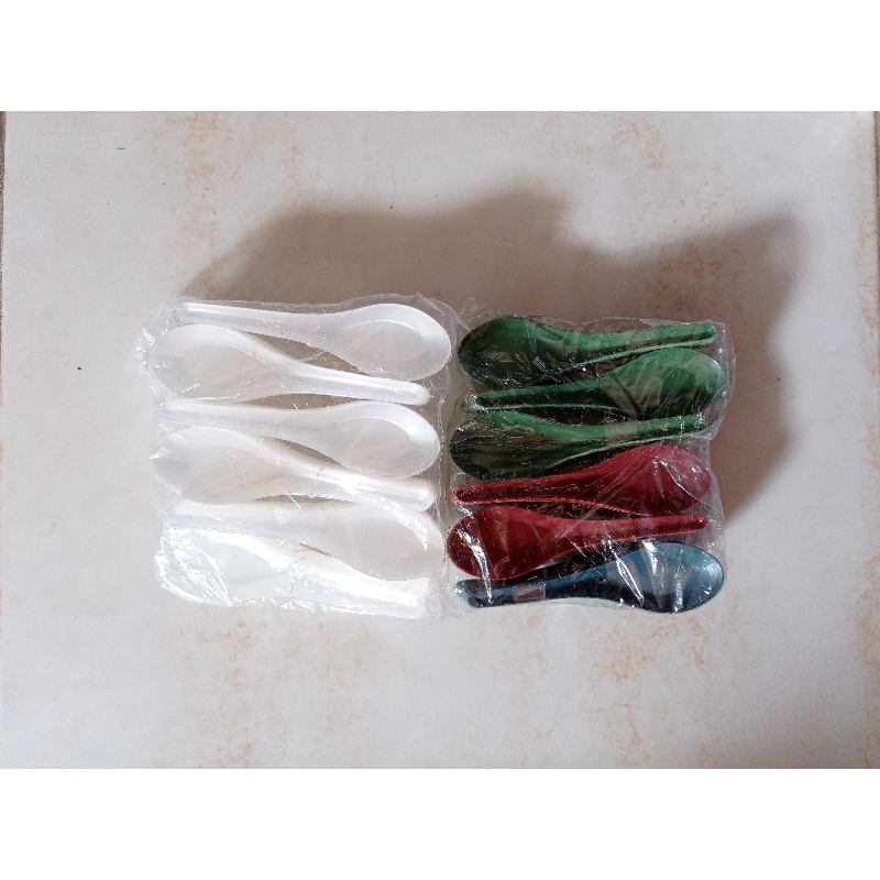 Sendok bebek warna / sendok plastik kecil warna warni / sendok bebek bening