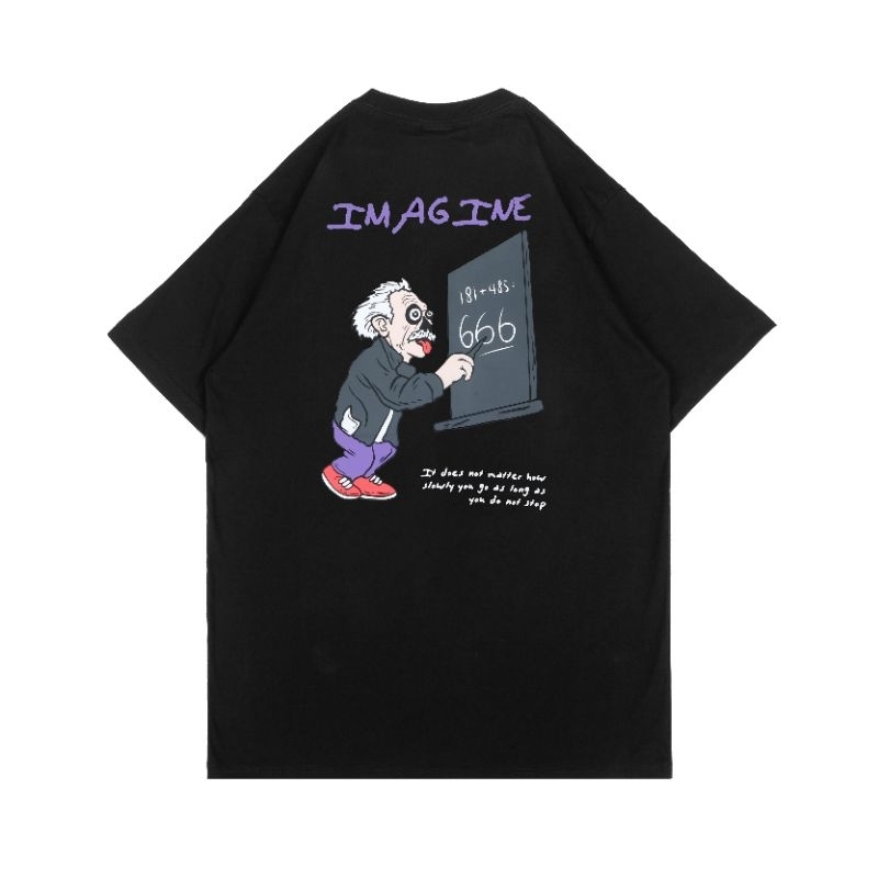 Imagineco Kaos Lengan Pendek Hitam "Einstein"