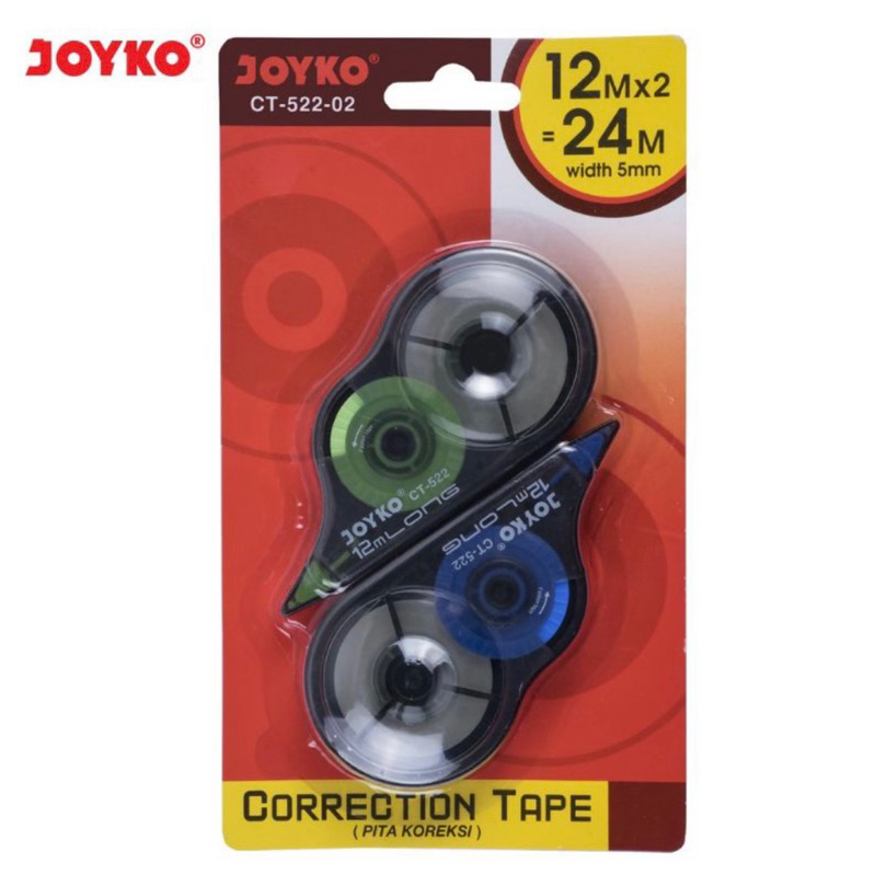 

Pita Koreksi / Correction Tape Joyko CT-522-02 (1 set isi 2 pcs)