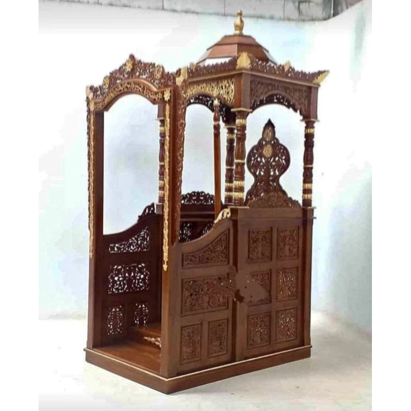 Mimbar masjid pintu depan ukiran mimbar kubah terbaru