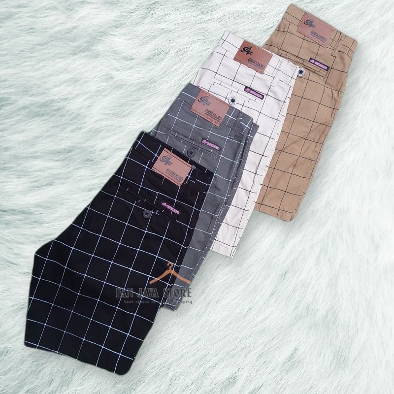 Celana tartan Pendek Twill combed 28-38 printing Original