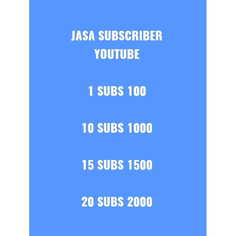 JASA SUBSCRIBER YOUTUBE