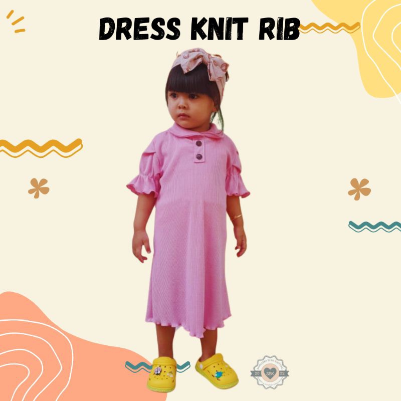 Baju Dress Anak Perempuan KIARA Ruffle Knit Tee 1-5 Tahun