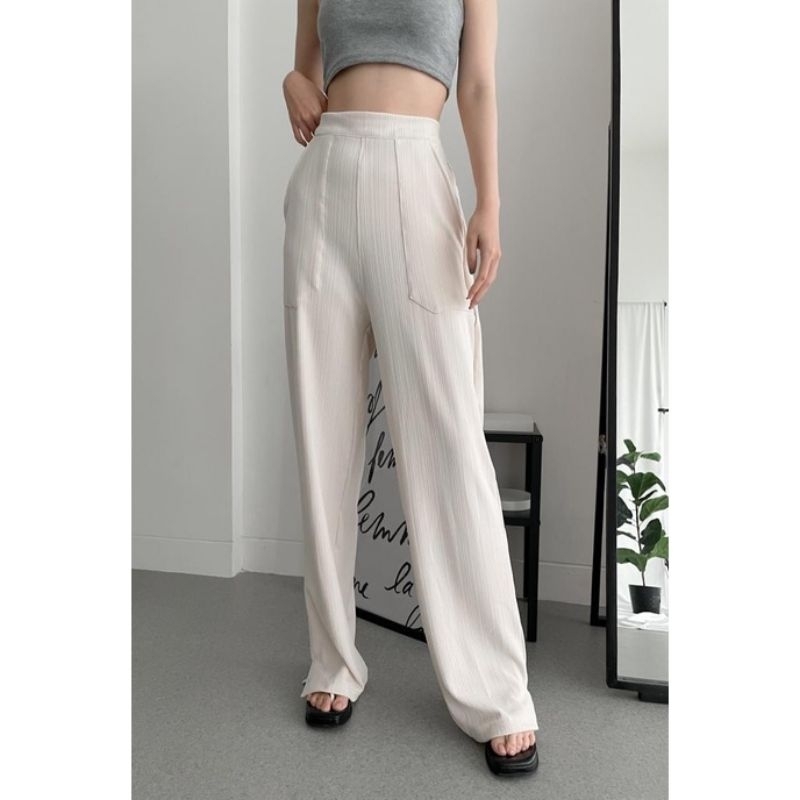 Aiko Pants - Celana Kulot Knit Highwaist - Cullot Pants - Celana Wanita