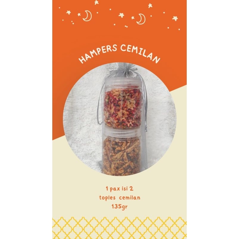 

Hampers cemilan/ lebaran 2 toples 135gr
