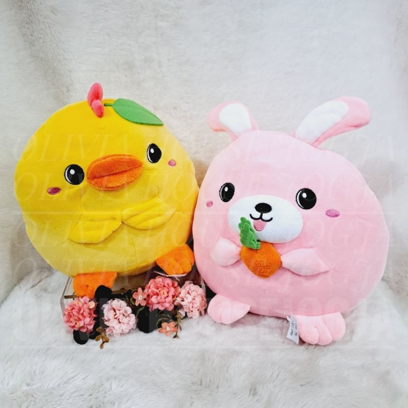 Boneka Animal Ball Rattle Soft Boneka Binatang Bulat Boneka Bebek Ball Boneka Kelinci Ball
