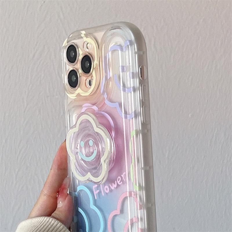 Flower Gradation Softcase Casing Case HP Lucu iphone XS XS Max XR 11 Pro Max 12 Pro Max 13 Pro Max 14 Pro Max