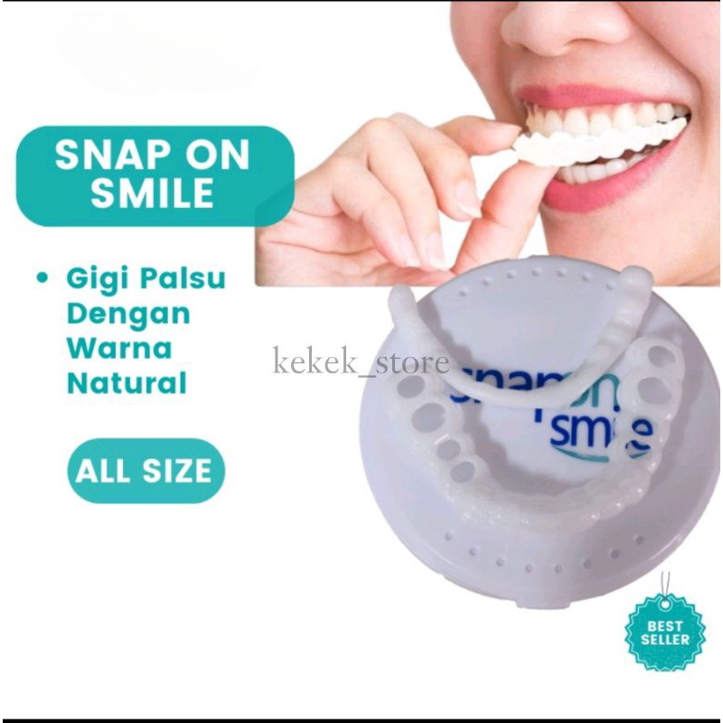 Snap On Smile Veneer Gigi Palsu Instan Original Solusi Ompong Kuning Rusak  Perapi ( Satu Set )