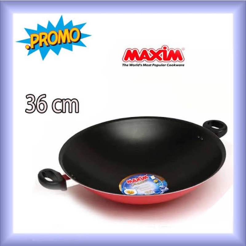 WAJAN MAXIM VALENTINO WOK 30-36cm / PENGGORENGAN MAXIM SERBAGUNA ANTI LENGKET!!!