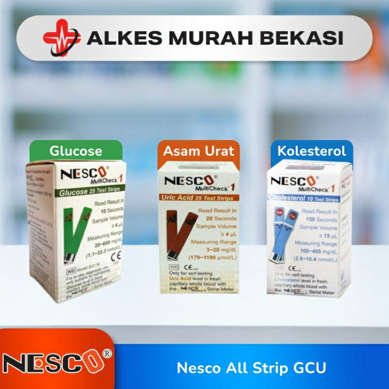 Strip isi ulang Nesco / Gula Nesco /  Glucose Nesco / Kolestrol Nesco / Cholesterol nesco / asam ura