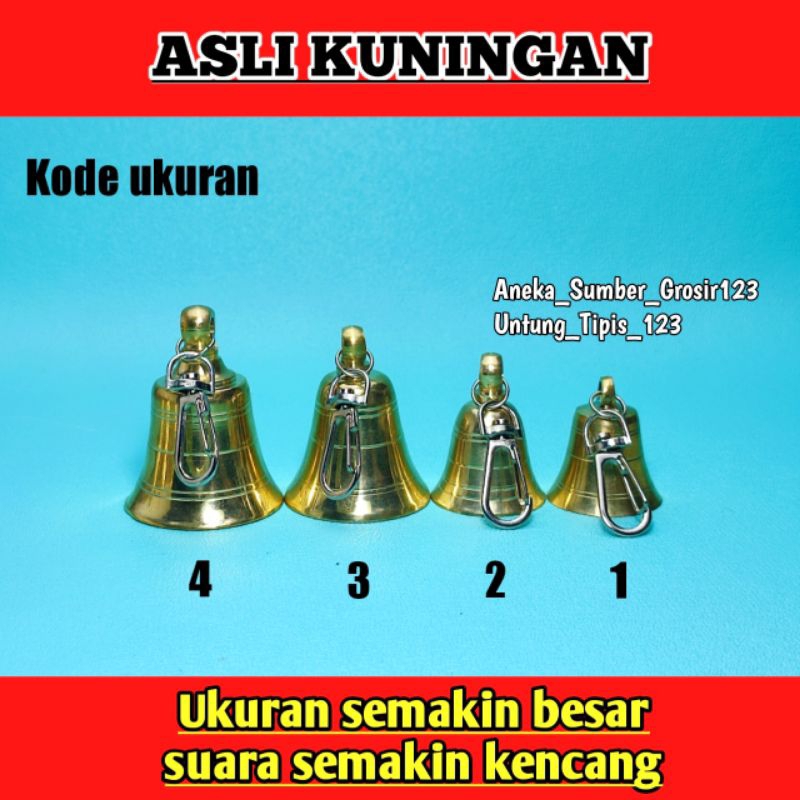 bel Lonceng Kuningan klintingan bell pintu pagar Lonceng bahan Kuningan pakai cantelan