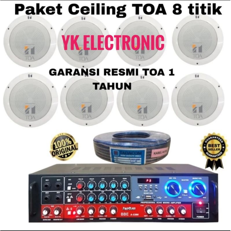 paket speaker ceiling Toa 8 unit speaker plafon ceiling Toa original