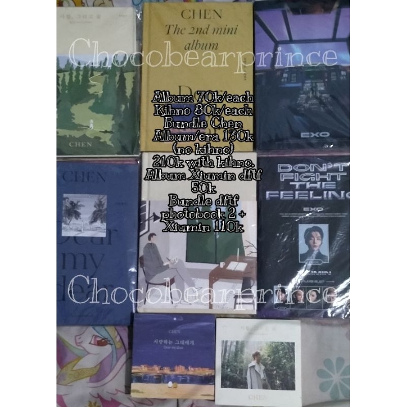 EXO ALBUM, CHEN ALBUM, XIUMIN ALBUM, JAPAN ALBUM, SOLO ALBUM, KIHNO ALBUM