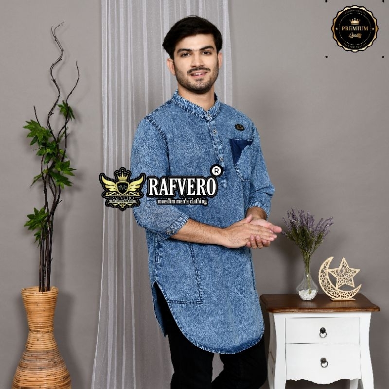 Qurta jeans Evran ORIGINAL RAFVERO - Baju Koko kurta pria - kurta jeans