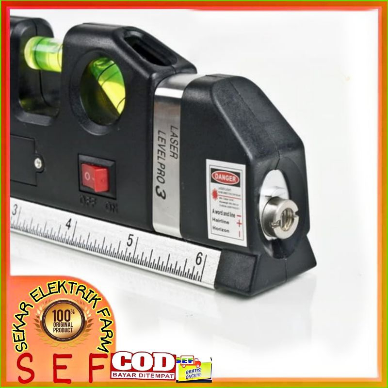 Waterpass digital Laser Level Measure Tape Aligner Ruler gratis batrei