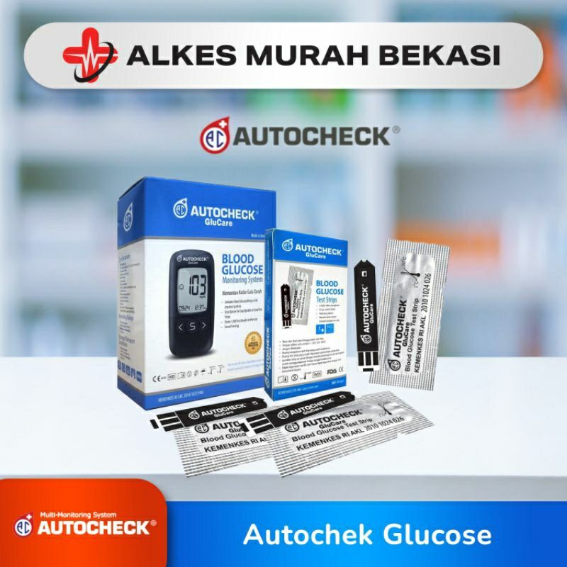 Autocheck Alat GluCare dan Test Strip Blood Glucose isi 50 Strip