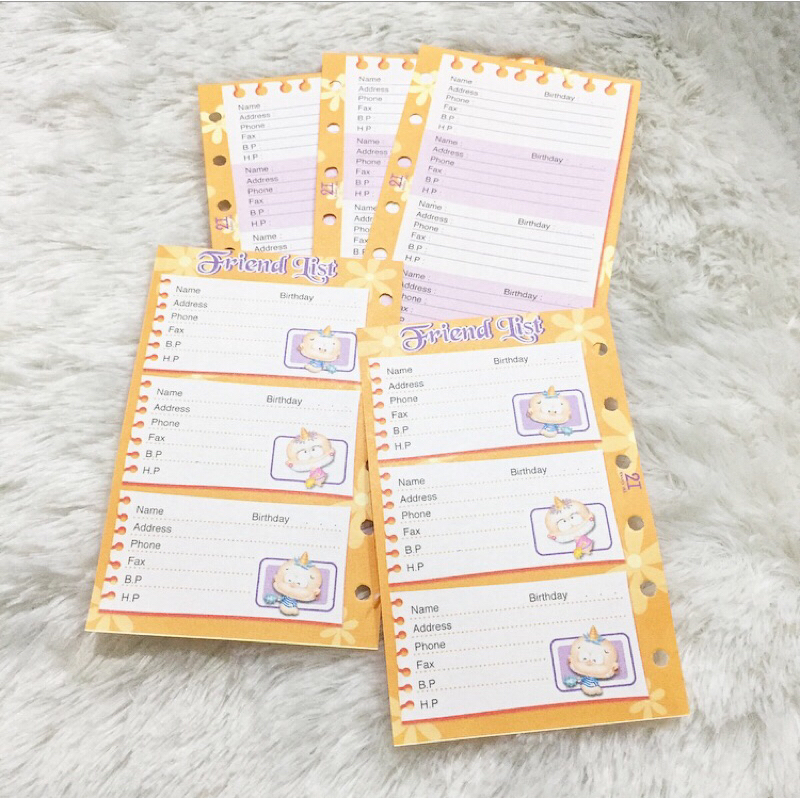 

Original Korea Friends List File Ordner Diary Kertas File Refill Otner Organizer