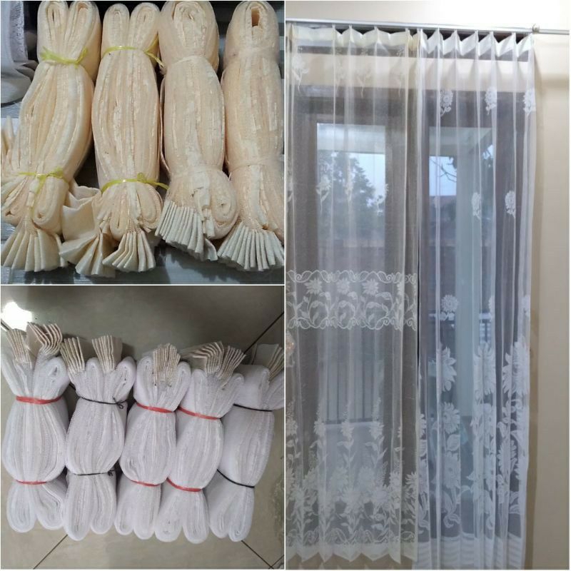 vitrase gorden lapisan gorden dalaman gorden selambu tirai jendela gorden putih polos gorden putih t