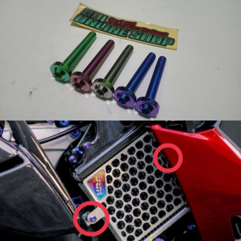 Baut titanium cover radiator HRC TZM Vario 160 PCX 160
