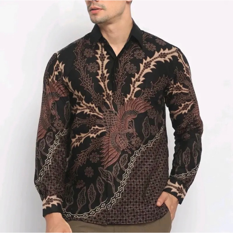 Baju batik Pria Kemeja Batik Pria lengan Panjang Ukuran M L XL XXL Batik Pekalongan