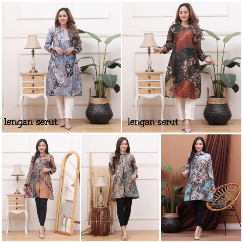 TUNIK BATIK WANITA LENGAN PANJANG BUSUI || TUNIK KERJA KANTOR