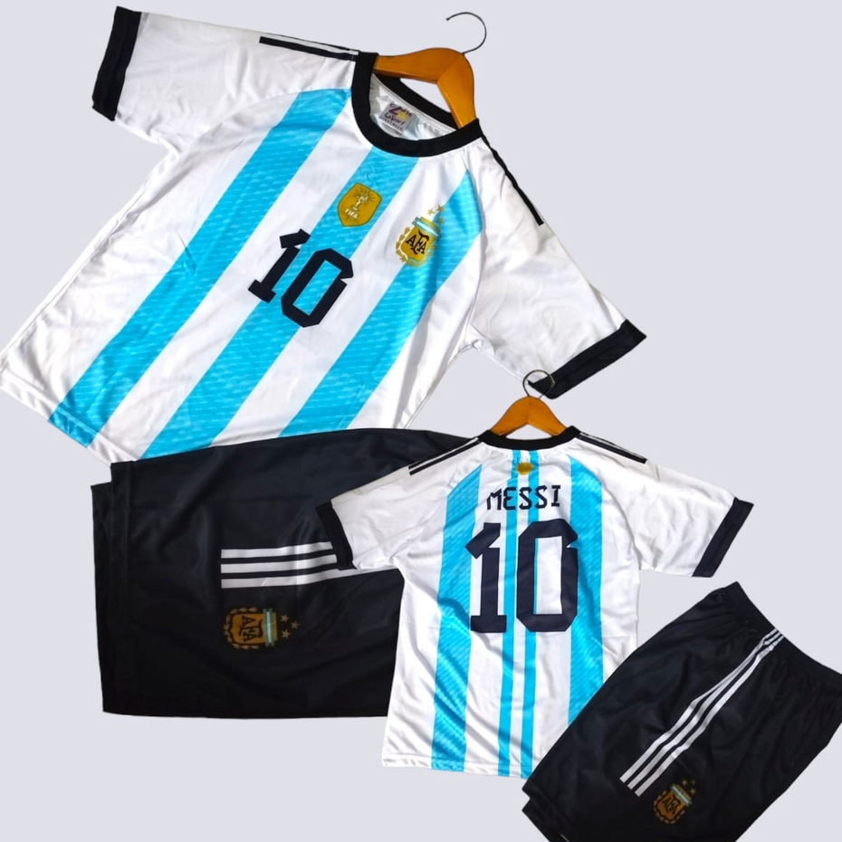 Baju bola anak MESSI ARGENTINA persib Setelan terbaru silva away printing 2022