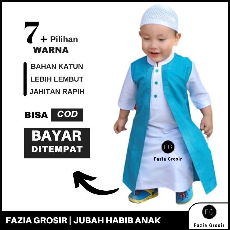 Jubah Habib Anak NEW BORN by RAINAN ORI / Jubah Bayi terbaru 2022 Free PECI / Baju Koko Bayi / Baju Aqiqah / Jubah Aqiqah Anak Laki Laki