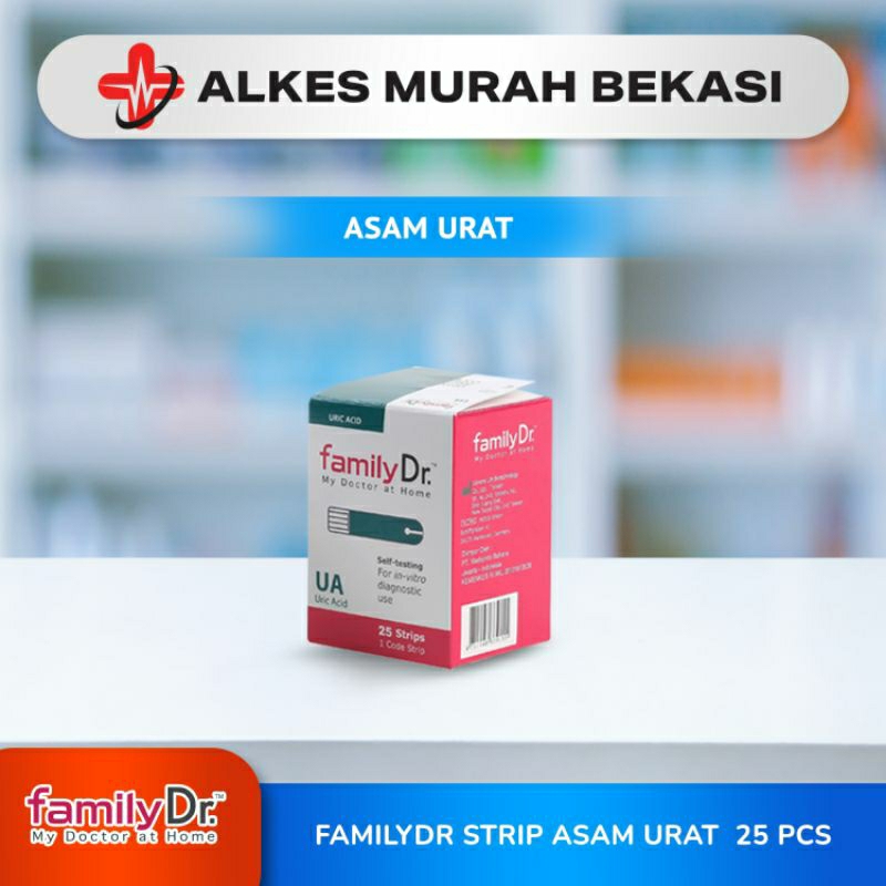 FAMILY DR Alat Cek Asam Urat + Strip / Alat saja / Strip Saja 25pcs