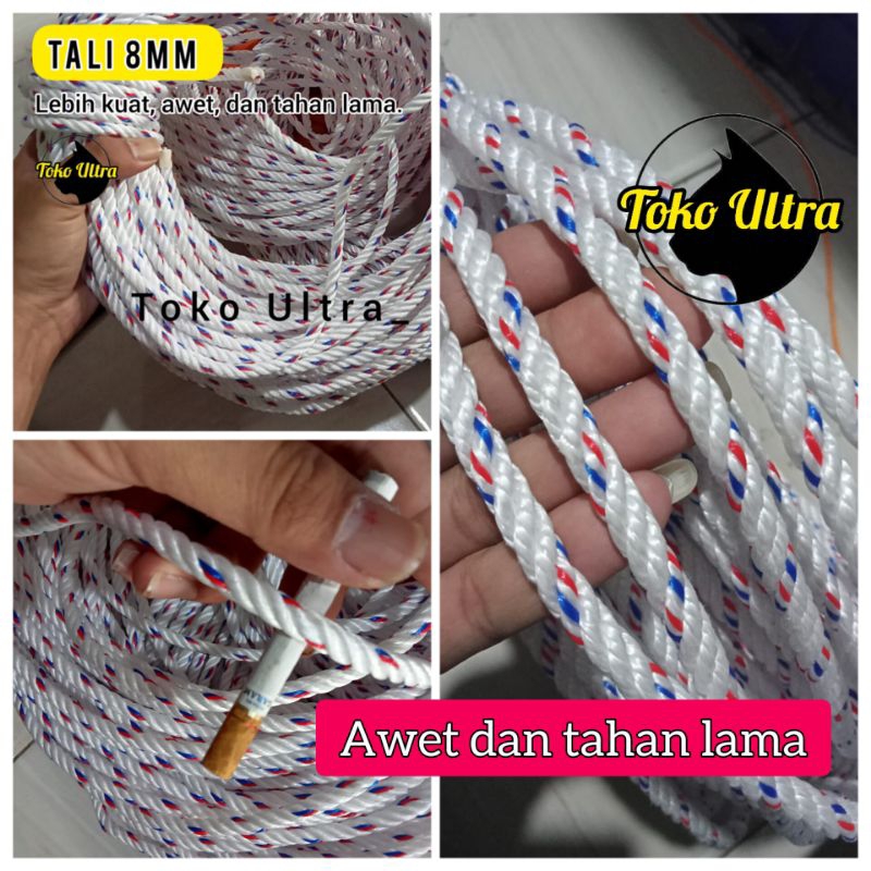 TALI 8MM PPD (60 METER) TAMBANG 8MM / TAMPAR 8MM / TALI TAMBANG 8MM / TAMBANG PPD / TALI PPD 8MM / TALI KILOAN / TALI ECERAN / TALI METERAN / TALI JEMURAN / TALI MOBIL / TALI TRUK / TALI LOSBAK / TALI TERPAL / TAMBANG PLASTIK 8MM