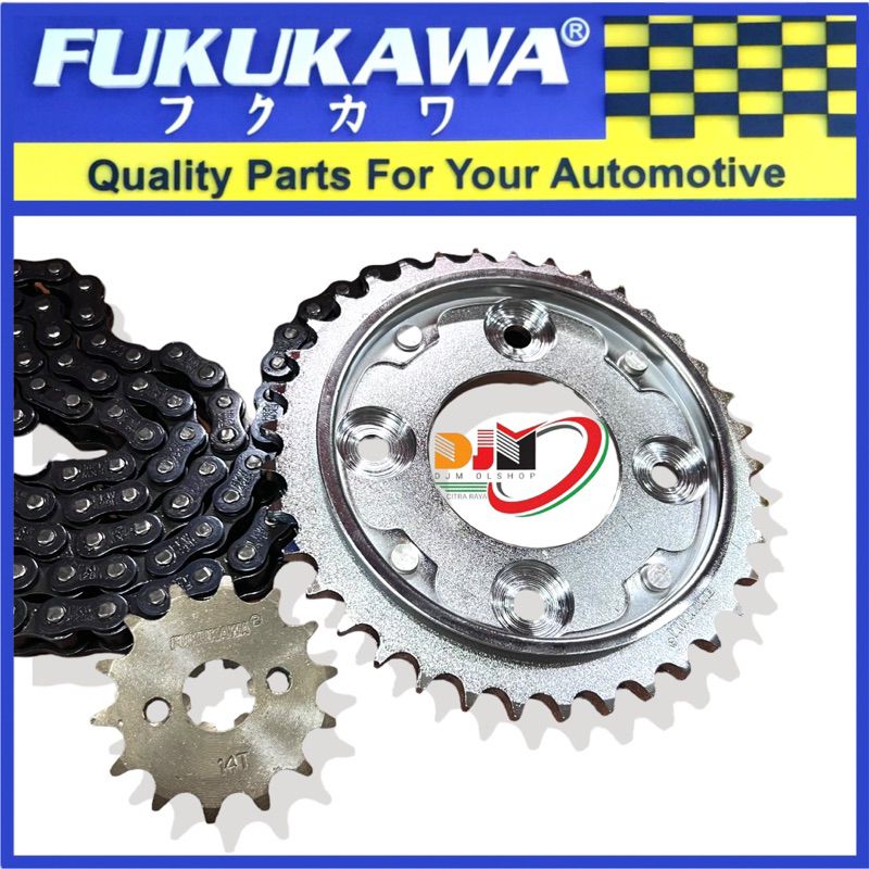 Gear Set Fukukawa Supra X125 Helm In Rantai 428H-108L-37T-14T