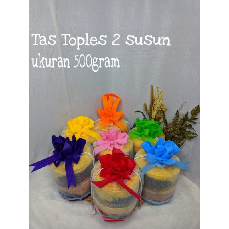 Tas Toples Kue Kering Lebaran UK 500 Gram Bahan Kombinasi Tile Dan Spund Bond.
