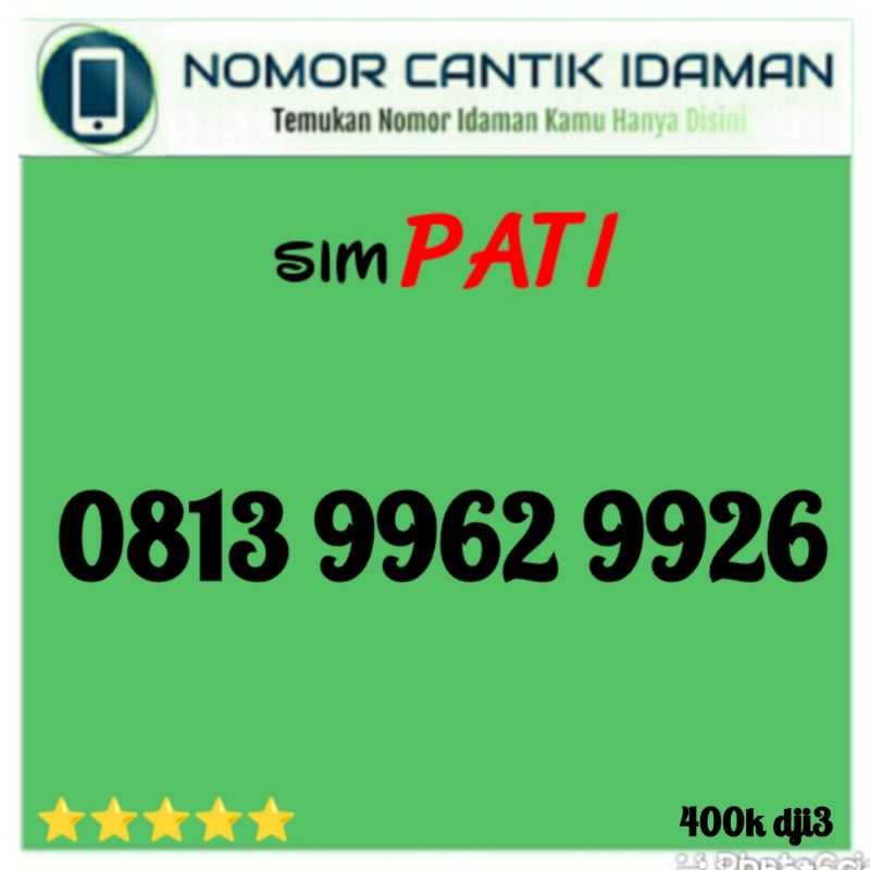 kartu perdana nomor cantik simpati 4g lte seri 1229 0088 bmi4