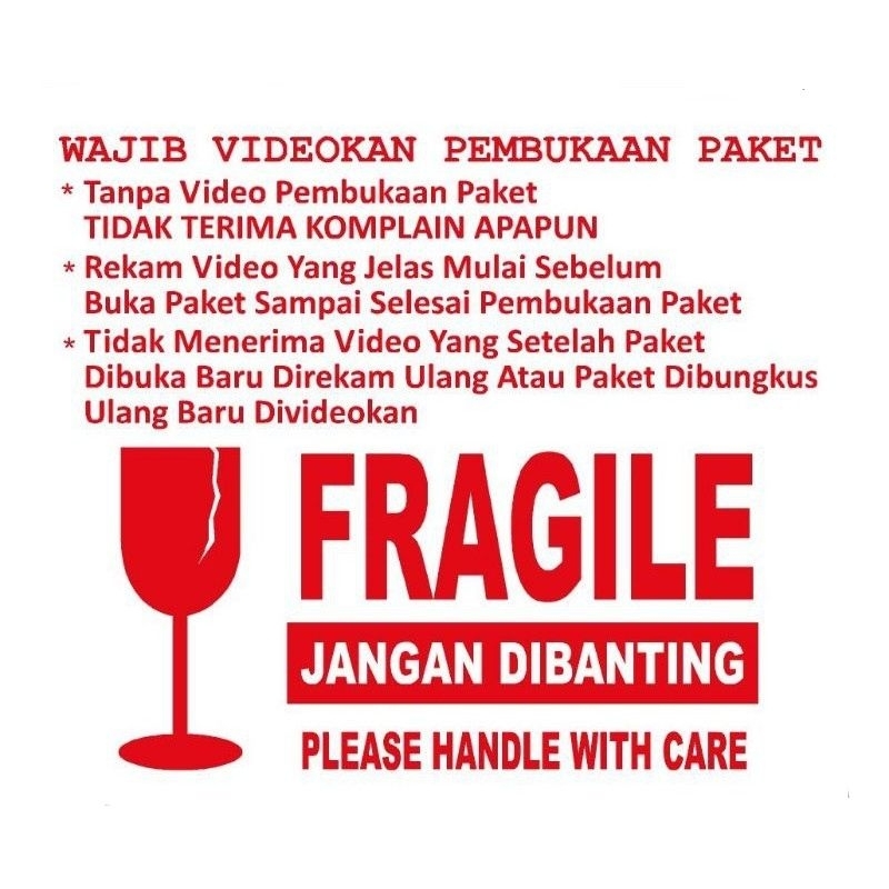 

Stiker Fragile video unboxing ukuran 8 x 6 cm (10pcs)