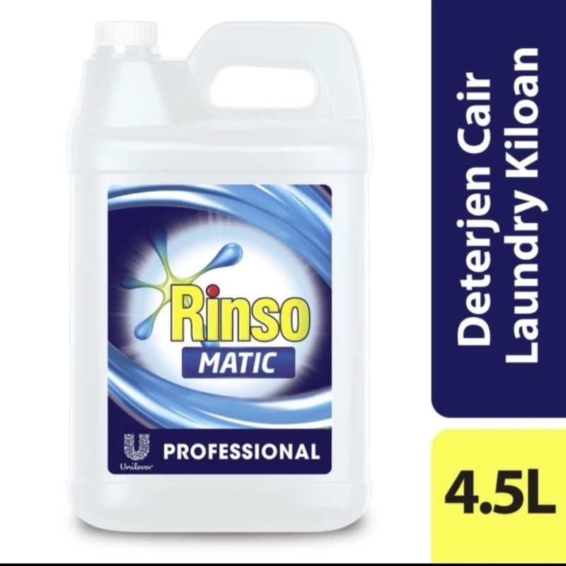 Rinso matic profesional  deterjen laundry cair sabun mesin cuci  jerigen 4.5L