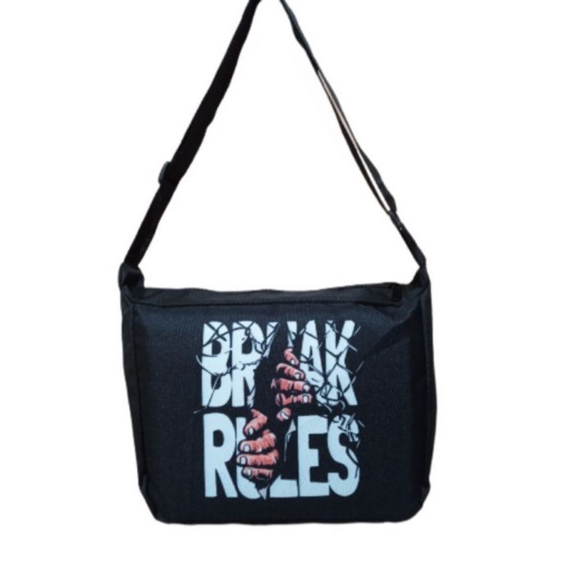 tas selempang Sling bag distro sekolah gambar break rules