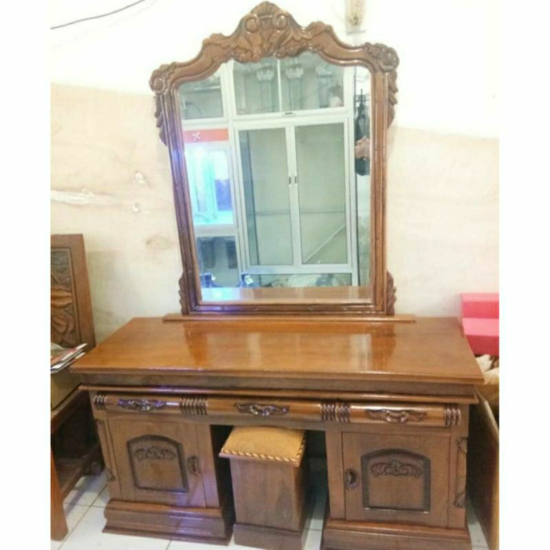 Tolet Peluru / Tolet Peluru Jambul / Tolet Kayu Jati / Tolet Jati / Promo Tolet Murah / Meja Rias Mu