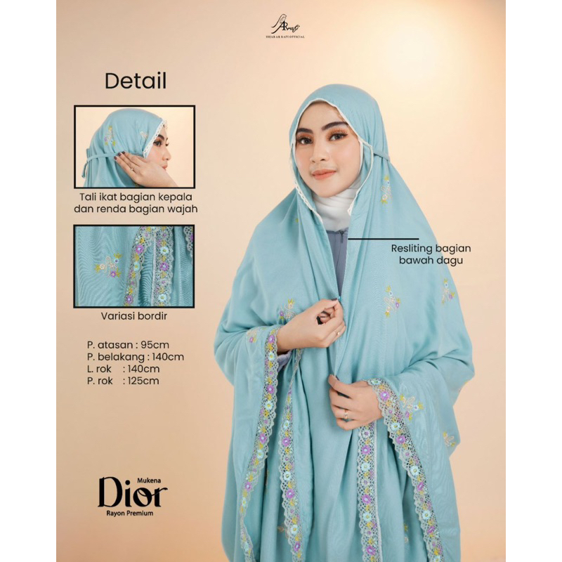 BEST SELLER MUKENA DIOR PREMIUM BY HIJAB ARRAFI MUKENA POLOS